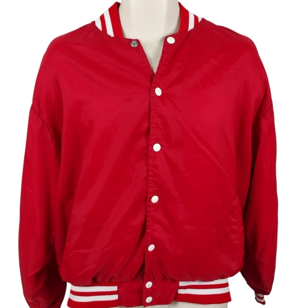 Vtg Truckers Jacket Snap Button Up Size Large By Tamarack With Patch